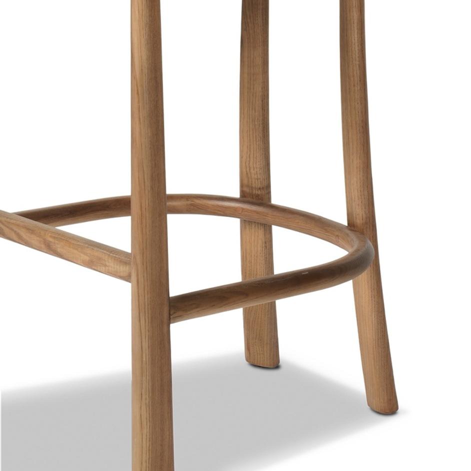 Terrance Bar Stool In Thames Cream And Amber Ash And Amber Ash Veneer by Four Hands
