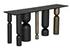 Figaro Console Table in Matte Black Industrial Steel with Aged Brass Accents by Noir Furniture