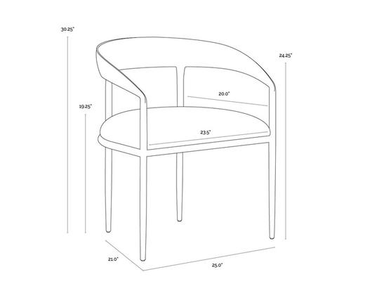 ZANATTA DINING ARMCHAIR - CHARCOAL BLACK LEATHER by Sunpan