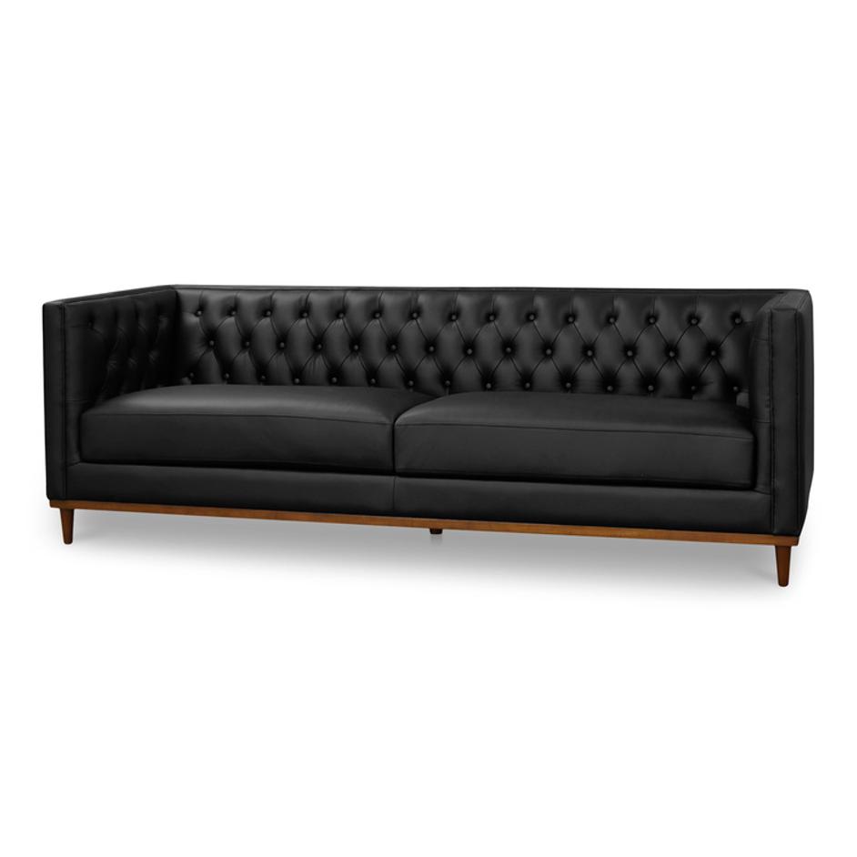 Fielder Sofa Black Leather by Moes Home