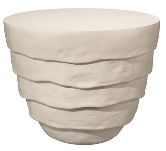 Concentric Fiber Glass Indoor/Outdoor Side Table, Cream White by Jamie Young