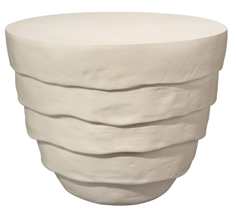 Concentric Fiber Glass Indoor/Outdoor Side Table, Cream White by Jamie Young