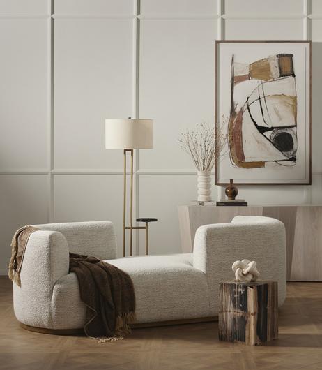 Deandra Tete A Tete Chaise In Merino Cotton by FOUR HANDS