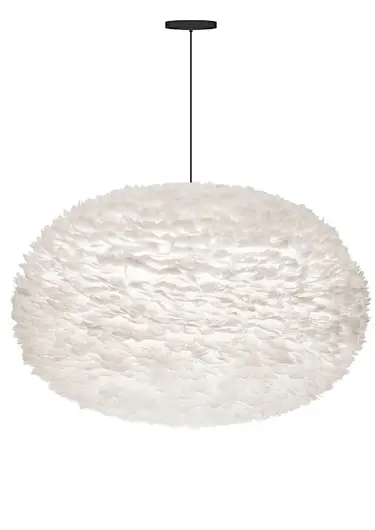 Eos XXL Hardwired Pendant in White with Black Cord by UMAGE