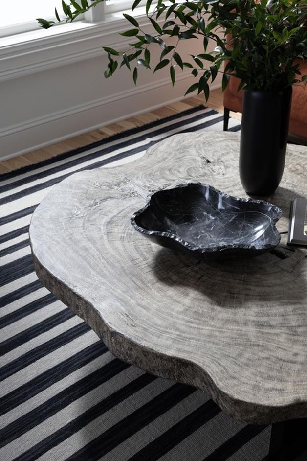 Floating Coffee Table with Black Legs, Gray Stone, Size Varies by Phillips Collection