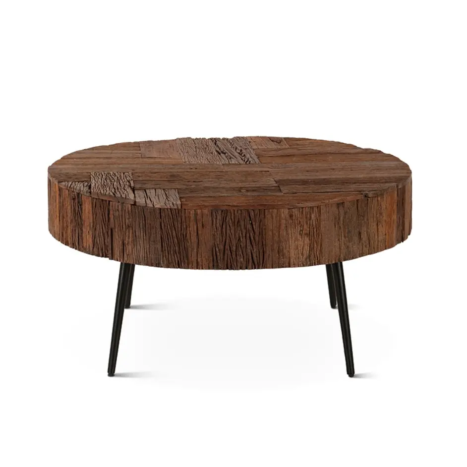Jaipur 38" Round Coffee Table in Reclaimed Wood by Home Trends & Design