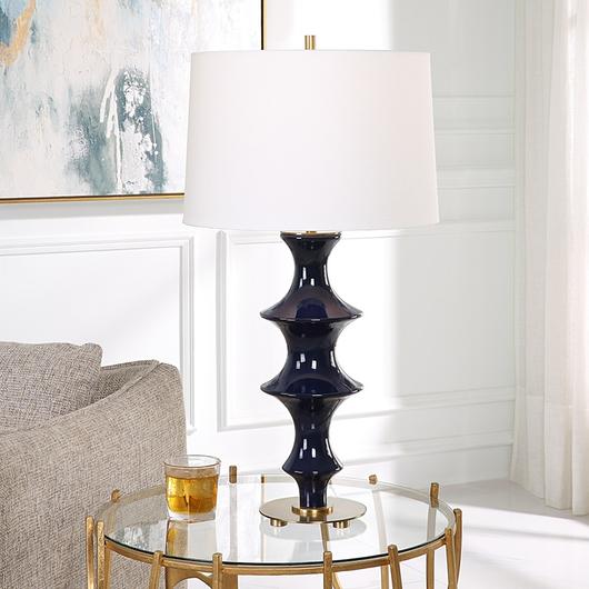 Coil Sculpted Blue Table Lamp by Uttermost