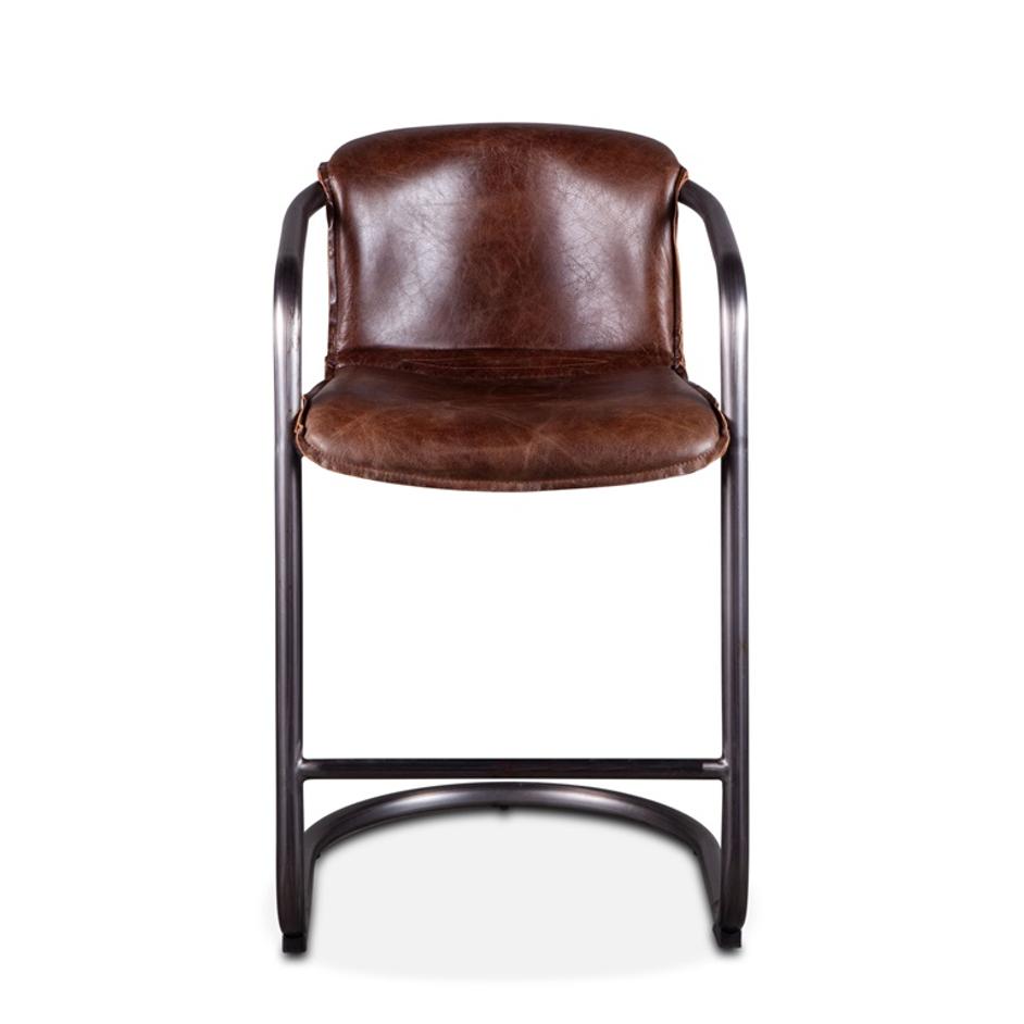 Portofino Leather Counter Chair Geisha Brown by Home Trends & Design