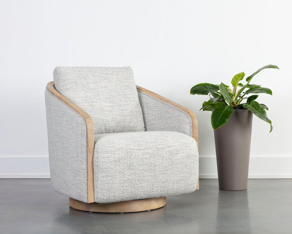TASIA SWIVEL LOUNGE CHAIR - MERINO COTTON by Sunpan