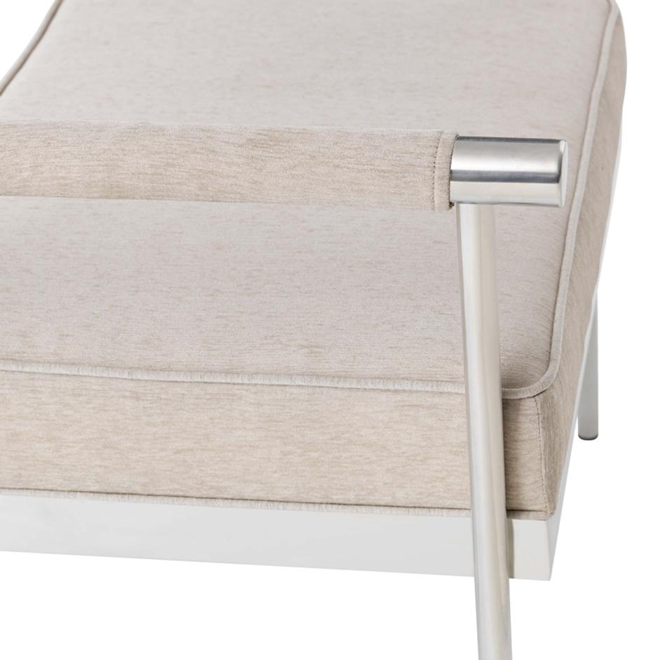 Diva Cream Velvet Bench by tov furniture