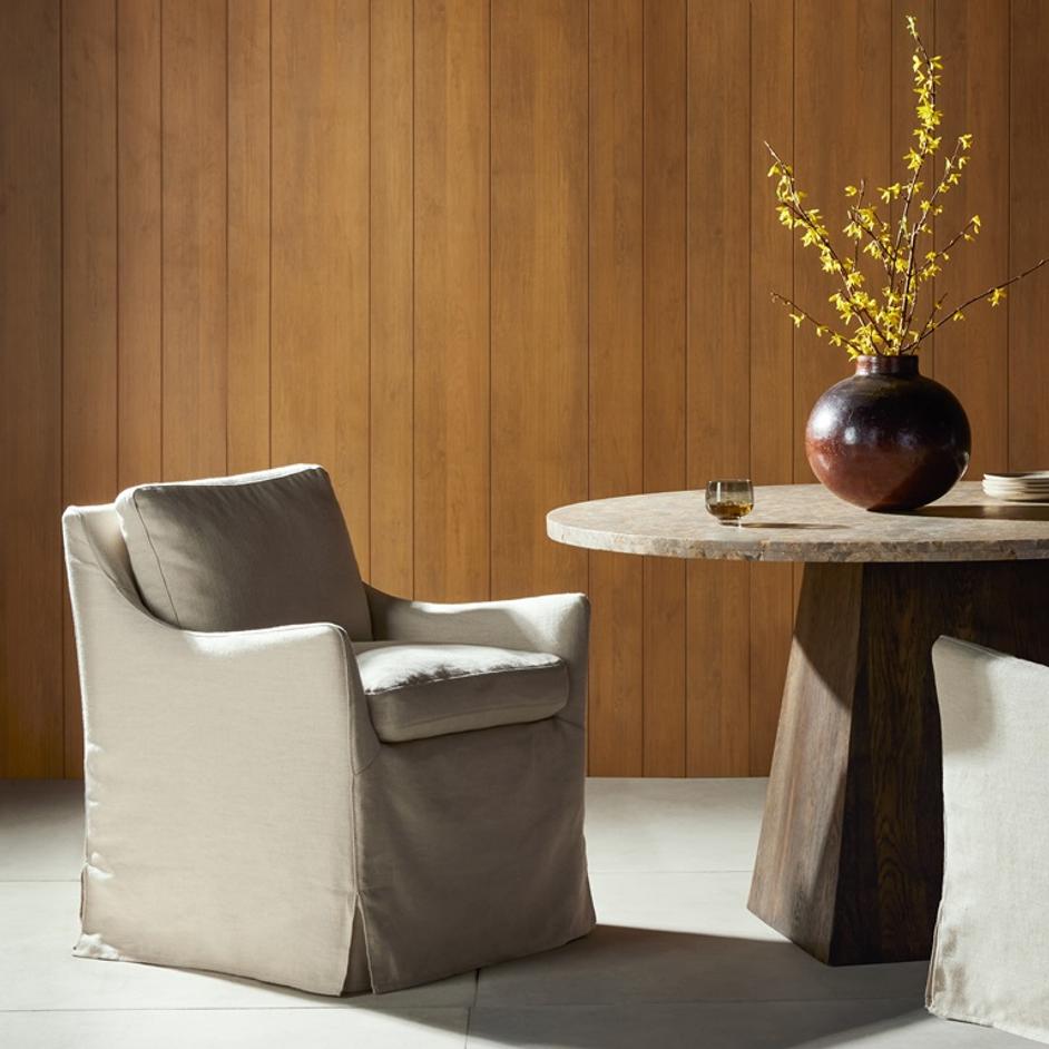 Monette Slipcover Dining Chair In Natural by FOUR HANDS