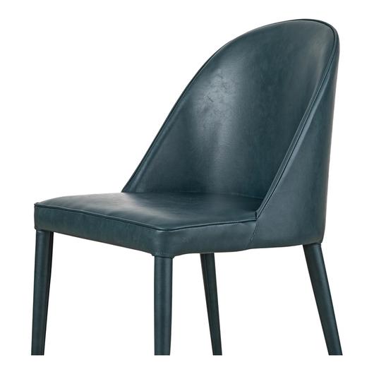 BURTON DINING CHAIR DARK TEAL VEGAN LEATHER-M2 by Moes Home