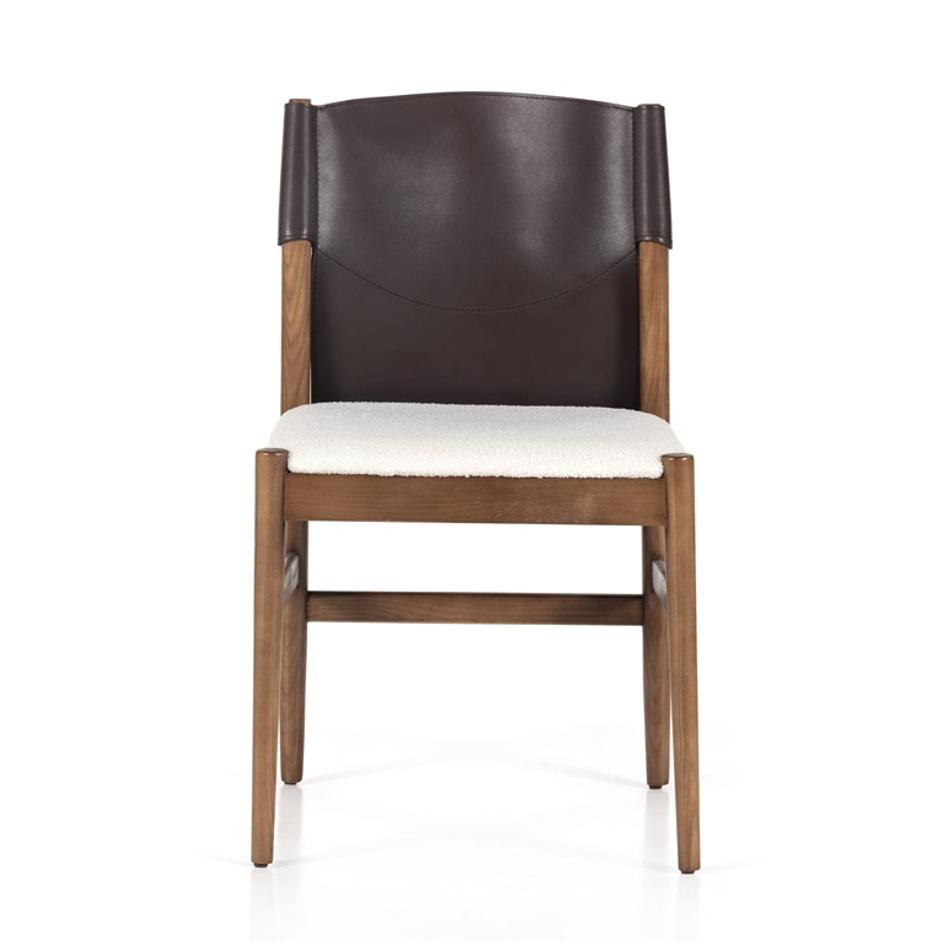 Lulu Armless Dining Chair In Espresso Leather by FOUR HANDS