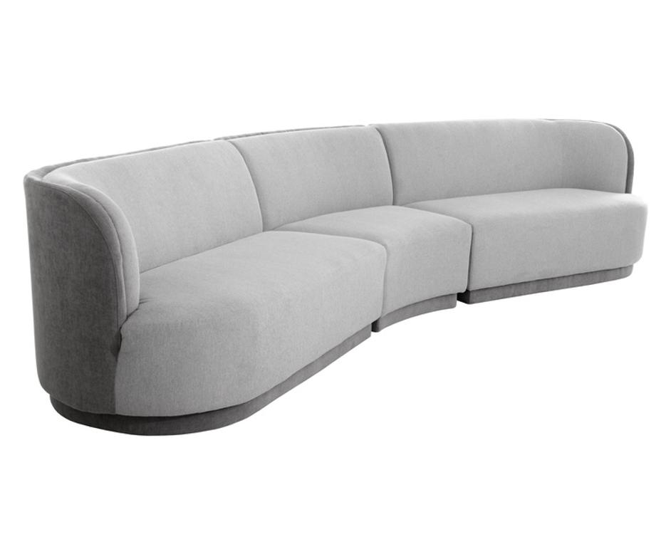 JACLYN MODULAR - ARMLESS CHAIR - EGYPT LIGHT GREY / DANNY MEDIUM GREY by Sunpan