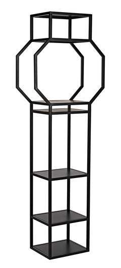 Downtown B Industrial Steel Bookcase in Matte Black by Noir Furniture