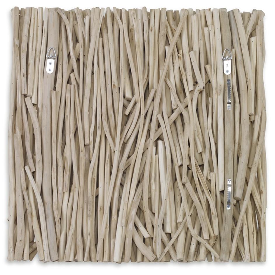 Gathered Teak Square Bleached Wood Wall Decor by Uttermost