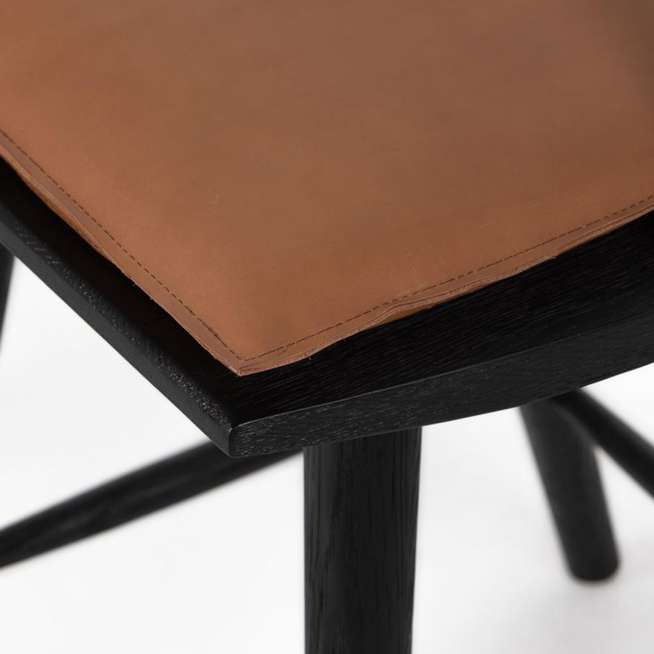 Lewis Windsor Stool W Cushion In Bl In Counter by FOUR HANDS