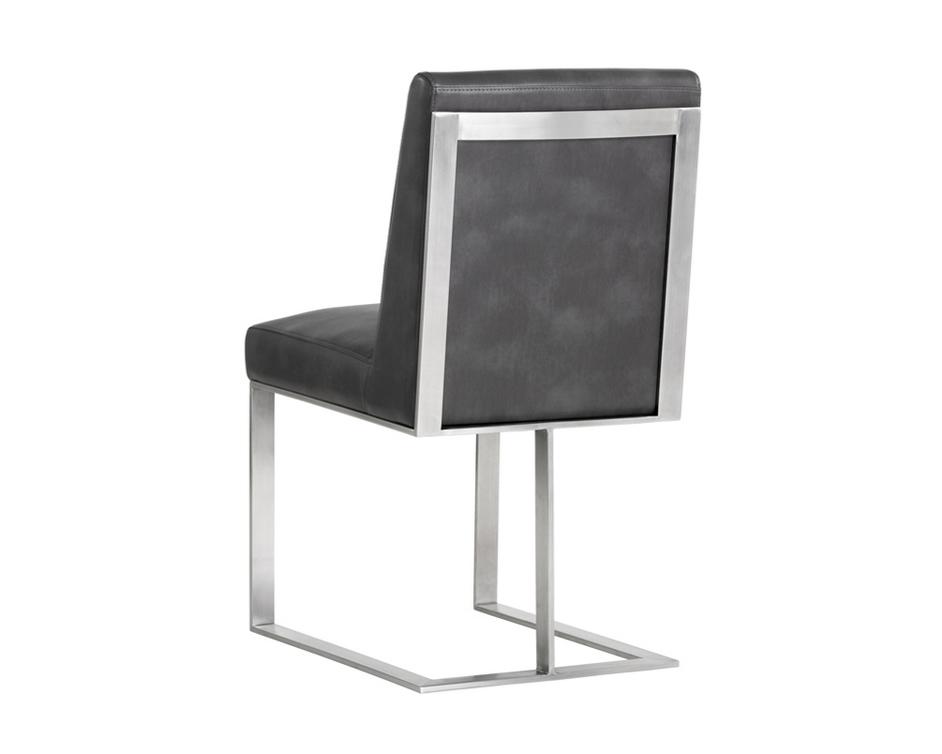 Dean Dining Chair - Stainless Steel - Cantina Magnetite by Sunpan