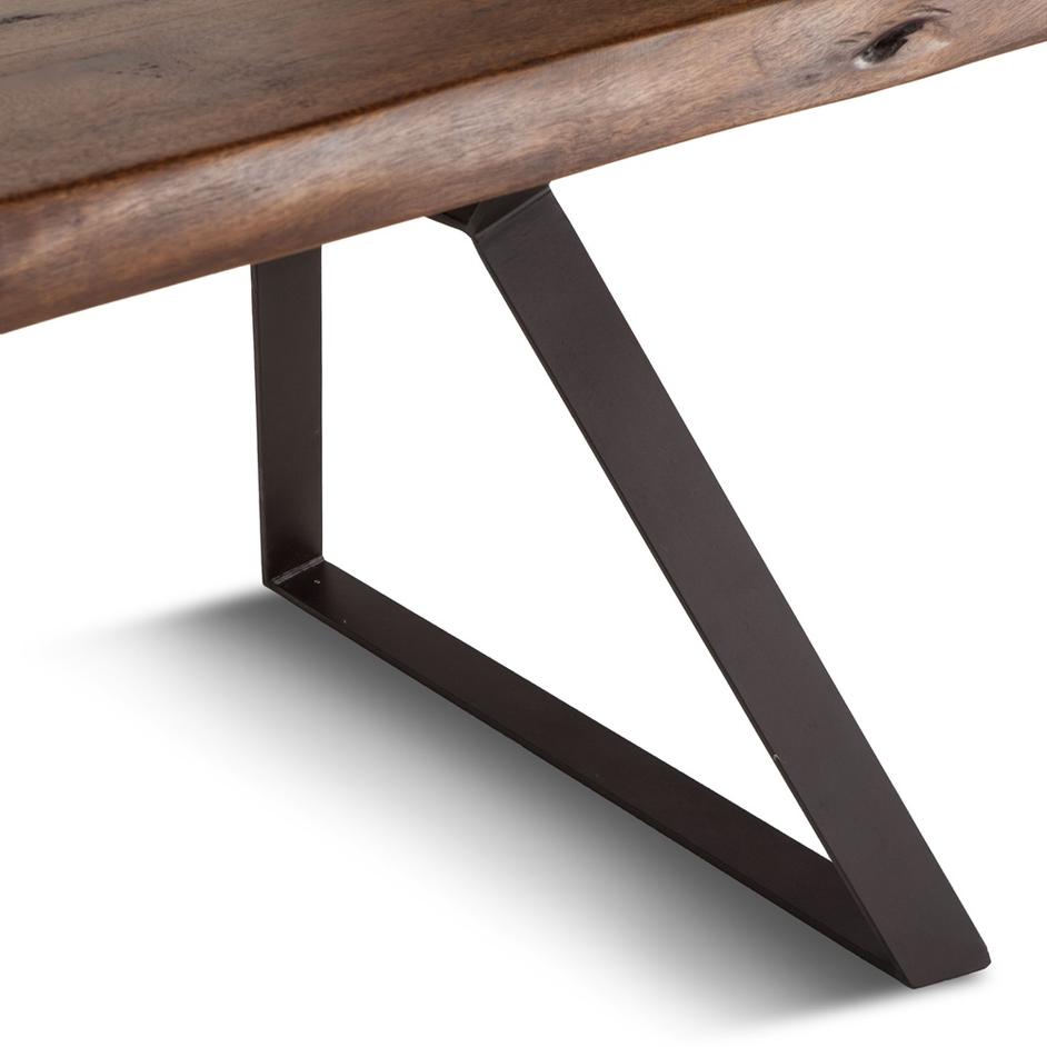 London Loft 80-Inch Acacia Wood Live Edge Dining Table in Walnut Finish by Home Trends & Design