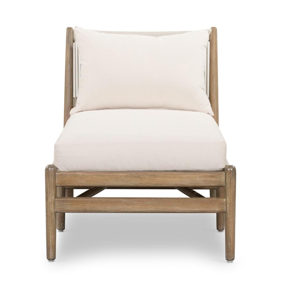 Rosen Outdoor Chaise In Natural Eucalyptus by FOUR HANDS