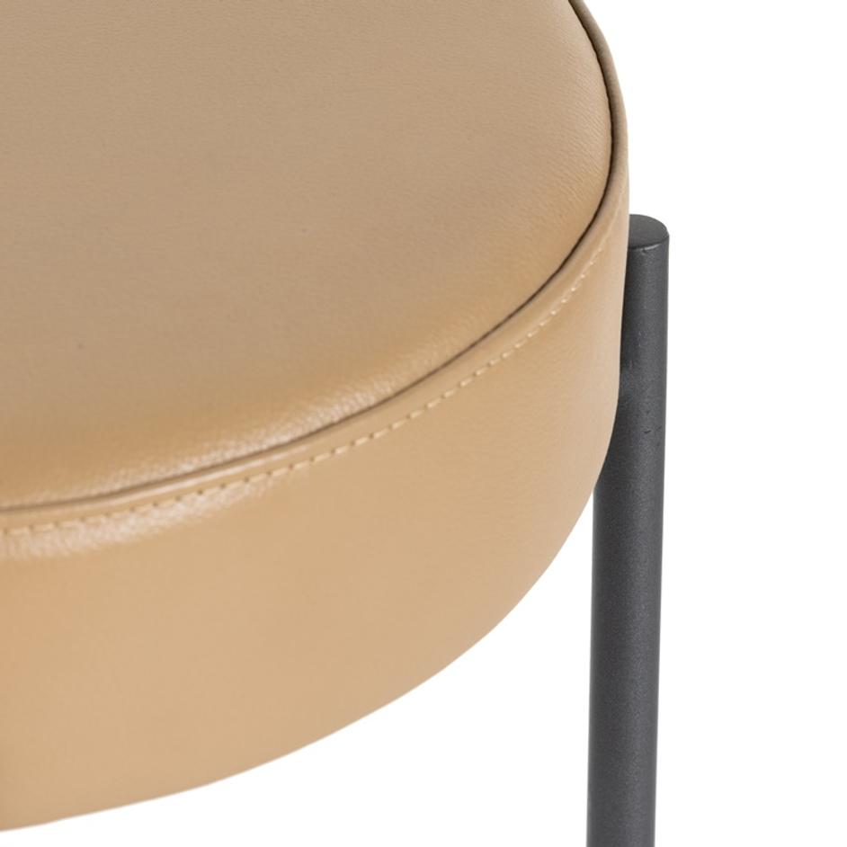 Nocona Stool In Tan Leather In Bar by FOUR HANDS