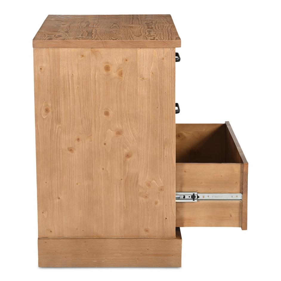 Tade 3 Drawer Nighstand Honey Pine by Moes Home