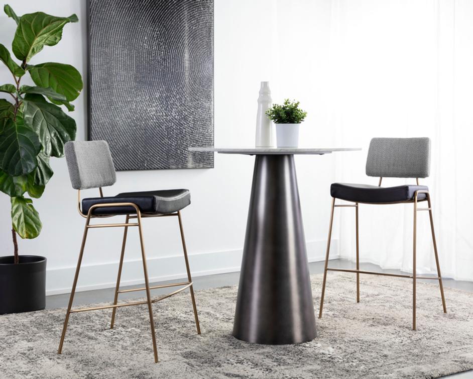 BRINLEY BARSTOOL - GOLD - NIGHTFALL BLACK / CHACHA GREY by Sunpan