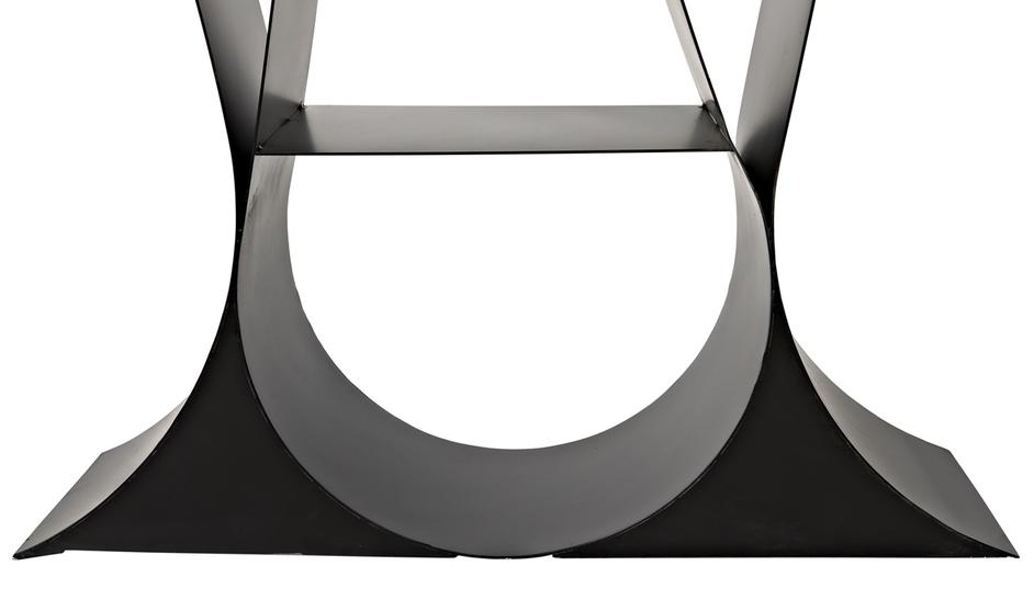 Zaha Industrial Steel Bookcase in Matte Black by Noir Furniture