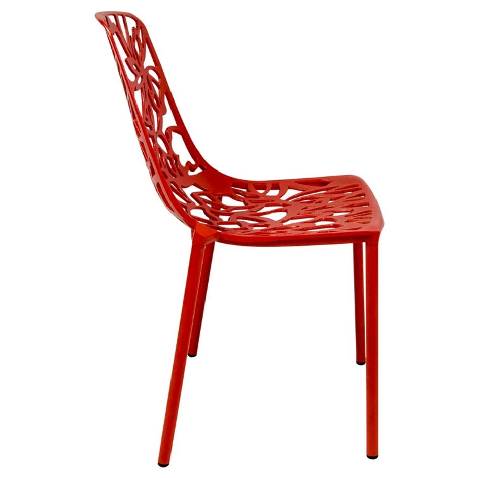 ORO ALUMINUM CHAIR (ARMLESS) - RED by LeisureMod
