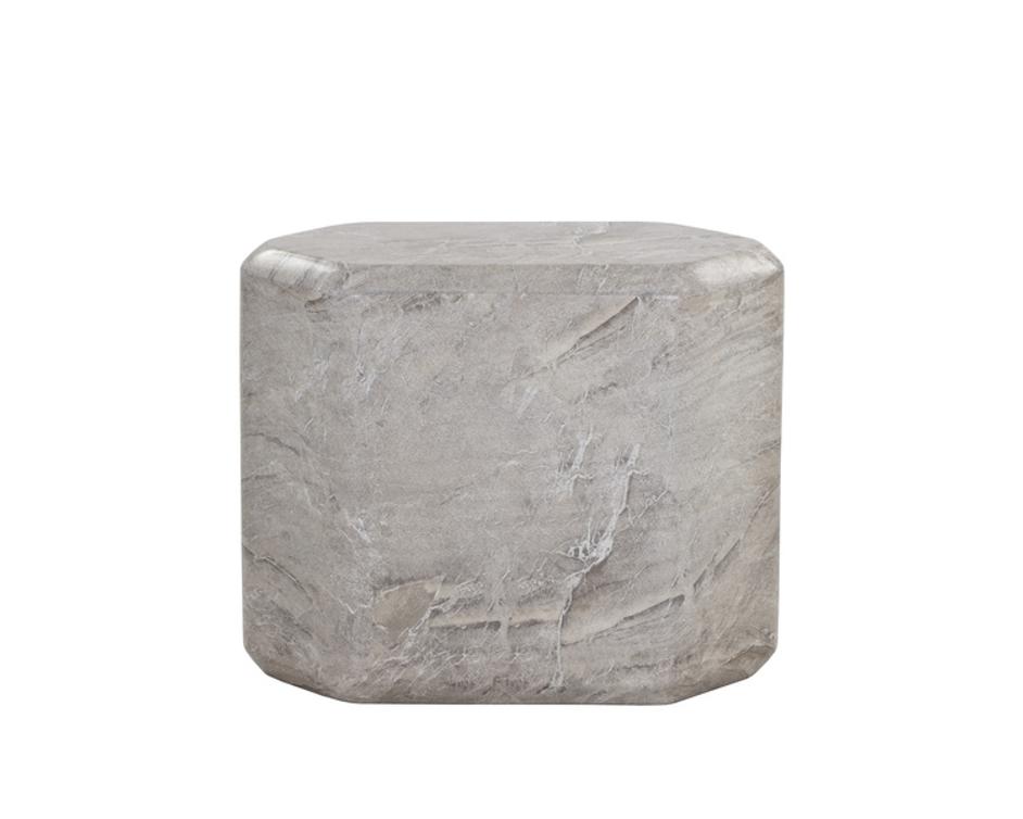 SPEZZA SIDE TABLE - LOW - MARBLE LOOK - GREY by Sunpan