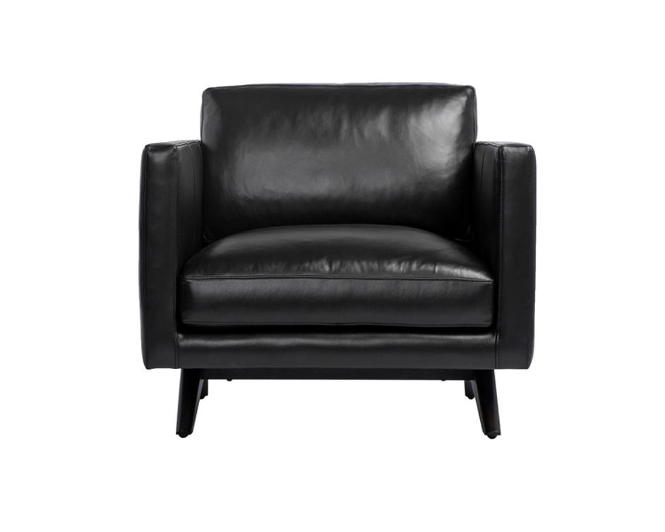 ROGERS ARMCHAIR - CORTINA BLACK LEATHER by Sunpan