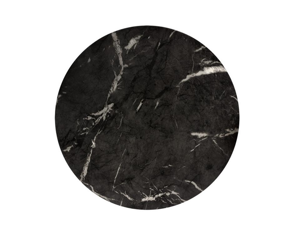 Lucida End Table - Marble Look - Black by Sunpan