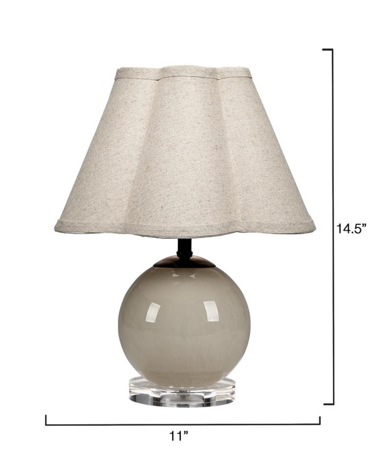 Dottie Blown Glass Table Lamp with Linen Shade, Taupe by Jamie Young
