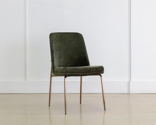 ZEKE DINING CHAIR - ANTIQUE BRASS - BERGEN OLIVE by Sunpan