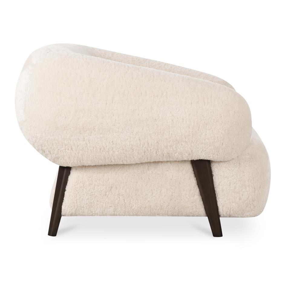 Devlin Lounge Chair Cream Faux Fur by Moes Home