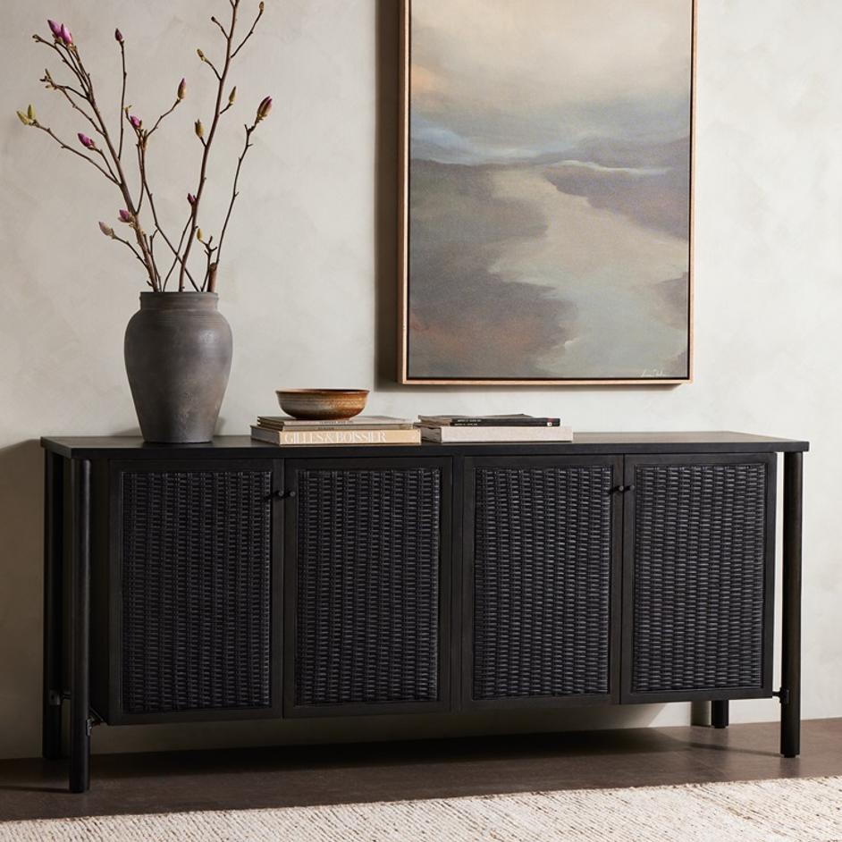Veta Sideboard In Black Cane by FOUR HANDS