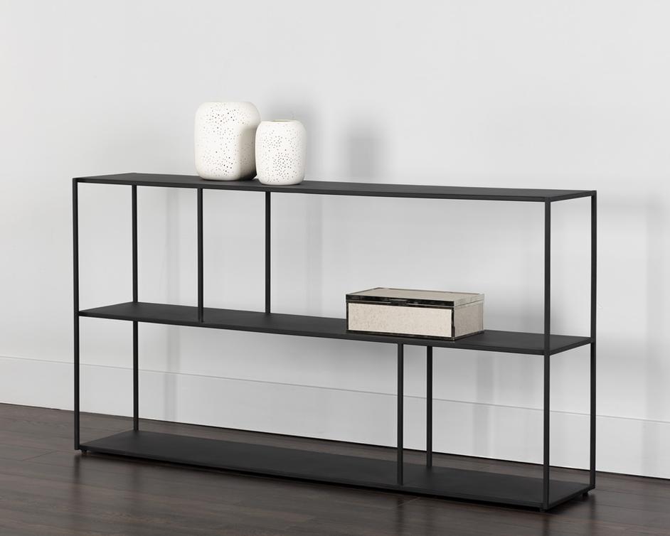 Eiffel Low Bookcase - Large - Black by Sunpan