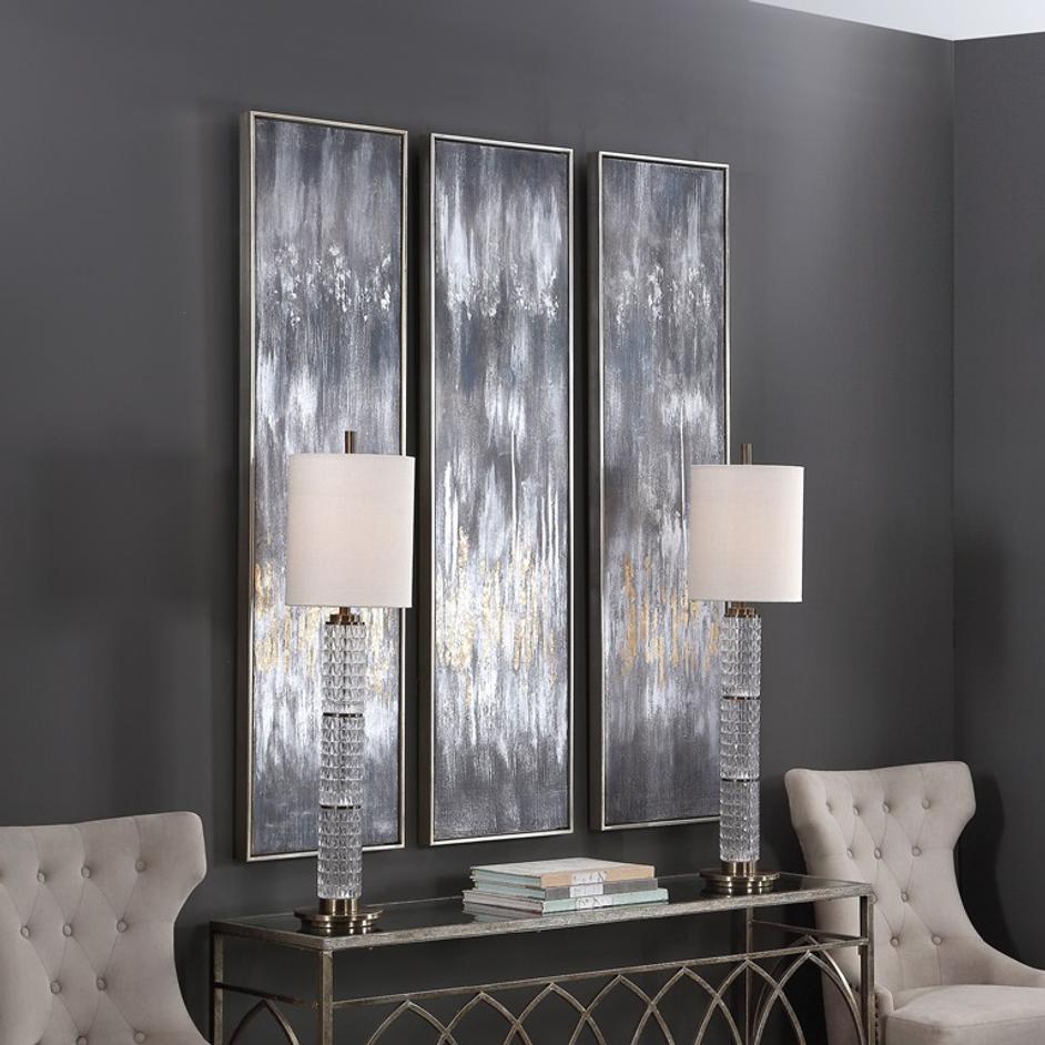 Gray Showers Hand Painted Canvases by Uttermost