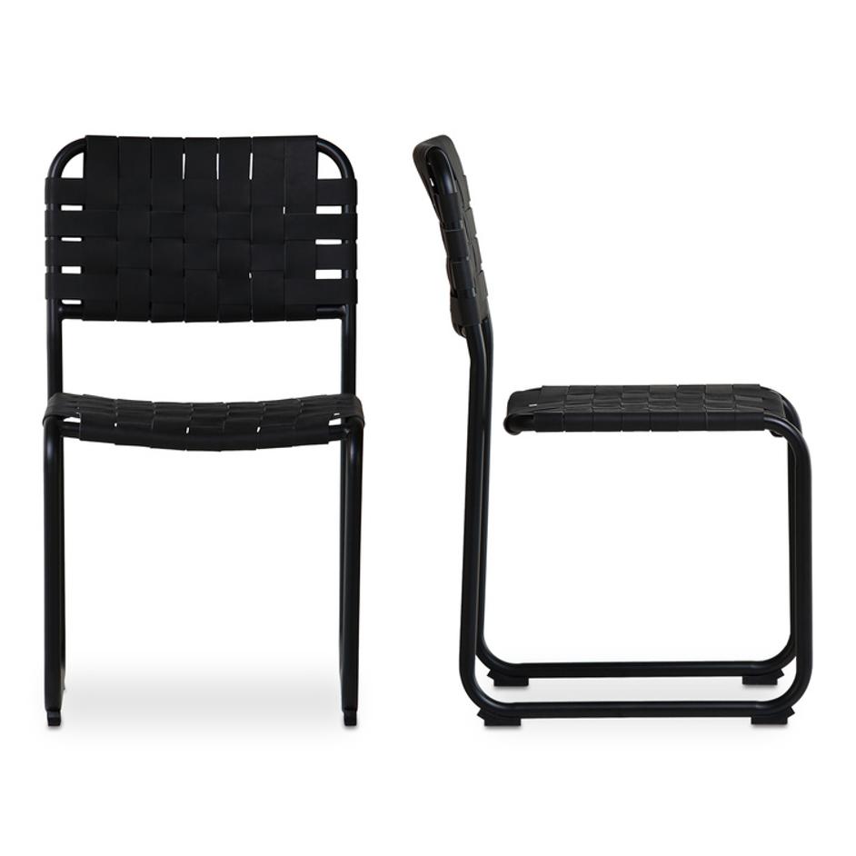 Moma Dining Chair Black Leather- Set Of Two by Moes Home