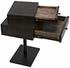 Enola Side Table, Ebony Walnut with Steel Base by Noir Furniture