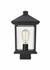 Portland 1 Light Post Mount Light in Black Finish by Z-Lite