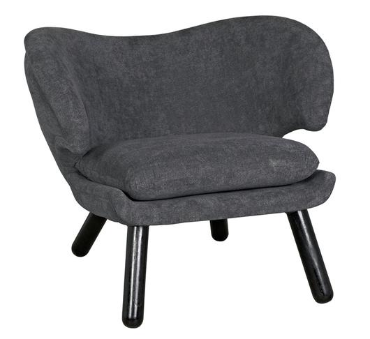 Valerie Sungkai/Mindi Chair in Charcoal Black with Ocean Grey Fabric by Noir Furniture