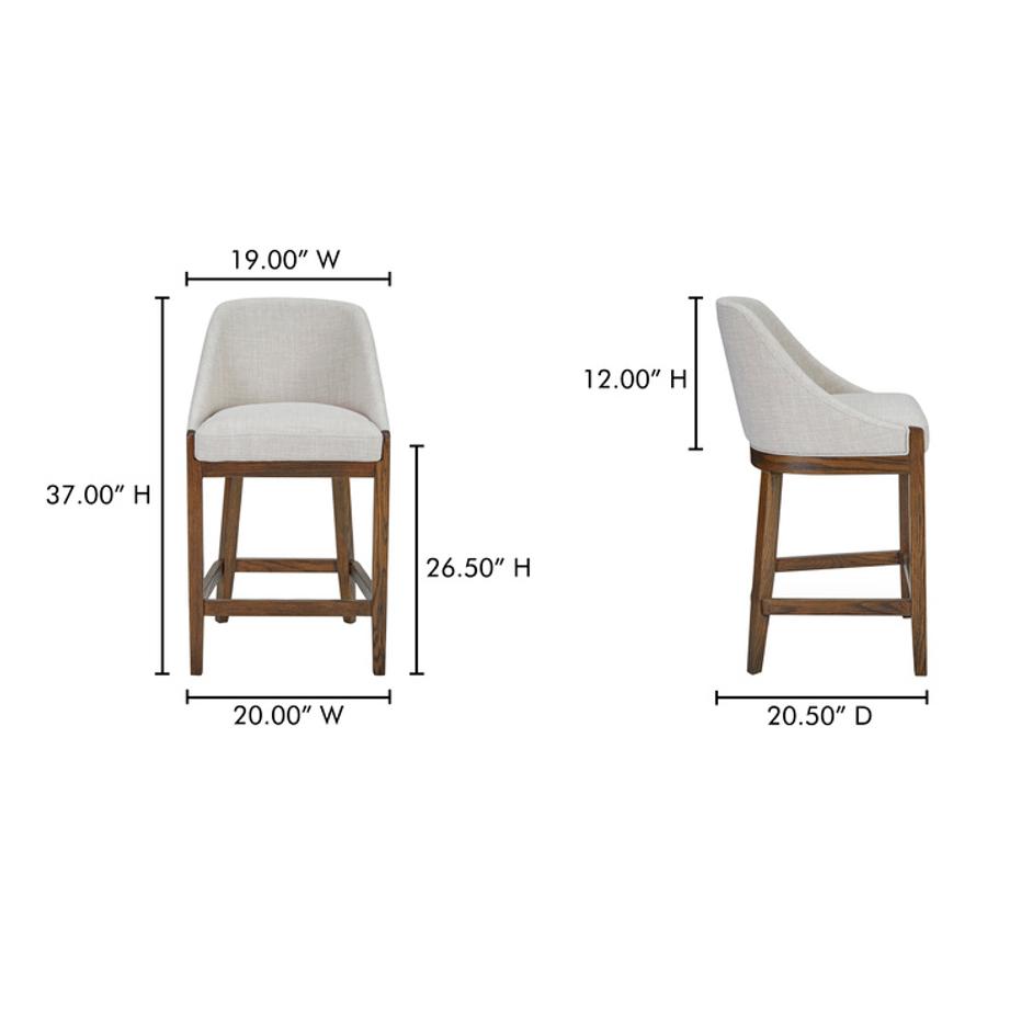 Edward Counter Stool Heather Beige by Moes Home