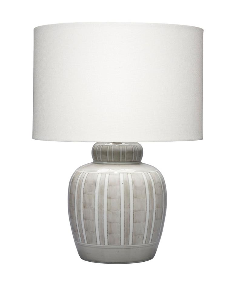 Arthur Ceramic Table Lamp with Linen Shade, Grey by Jamie Young
