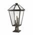 Talbot 3 Light Outdoor Pier Mounted Fixture in Rubbed Bronze Finish by Z-Lite
