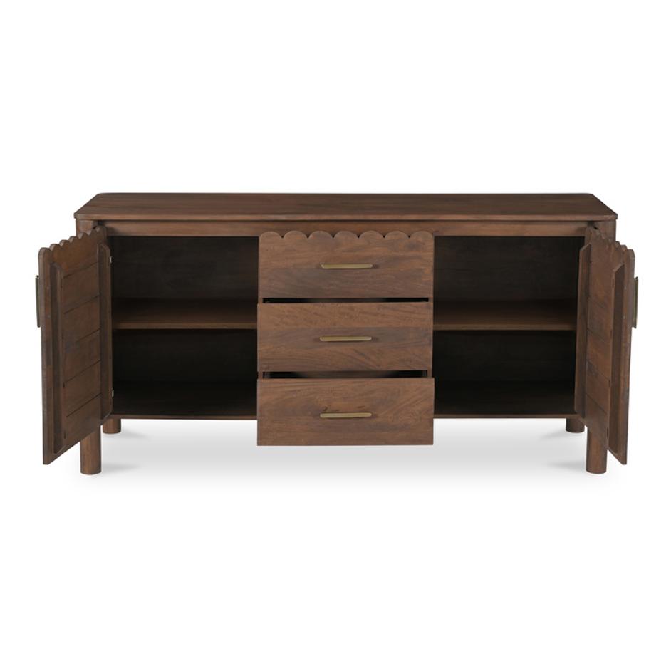 Wiley 3 Drawer Sideboard Vintage Brown by Moes Home