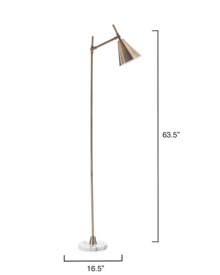Kennedy Iron Floor Lamp, Brass by Jamie Young