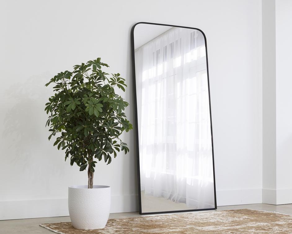 Calabasas Floor Mirror - Black by Sunpan