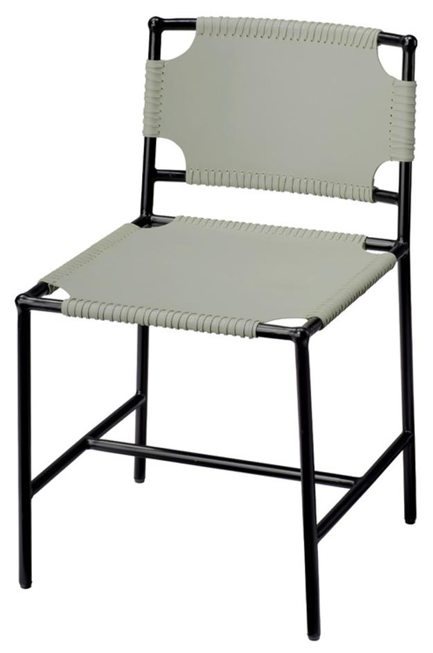 Asher Leather Dining Chair, Grey by Jamie Young