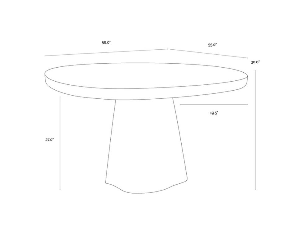 CELICA DINING TABLE - BLACK - 55" by Sunpan